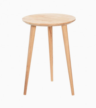 Round coffee table, basse ronde vintage noyer massif